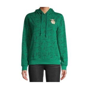 Star Wars Baby Yoda Green Hoodie Pullover Juniors Sz‎ XS Sweatshirt Mandalorian